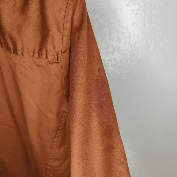 Harley Davidson Embroidered Rust Orange Button Down Top - Picture 14 of 15